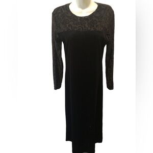 VTG Diane Von Furstenberg Color Authority Maxi Dress S Flocked Velvet Winter